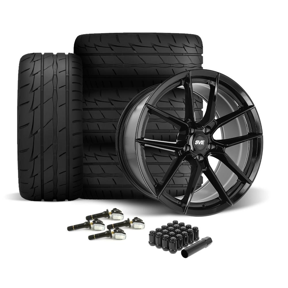 2015-23 Mustang SVE DHP1 Wheel & Firestone Tire Kit - 19x10/11  - Gloss Black