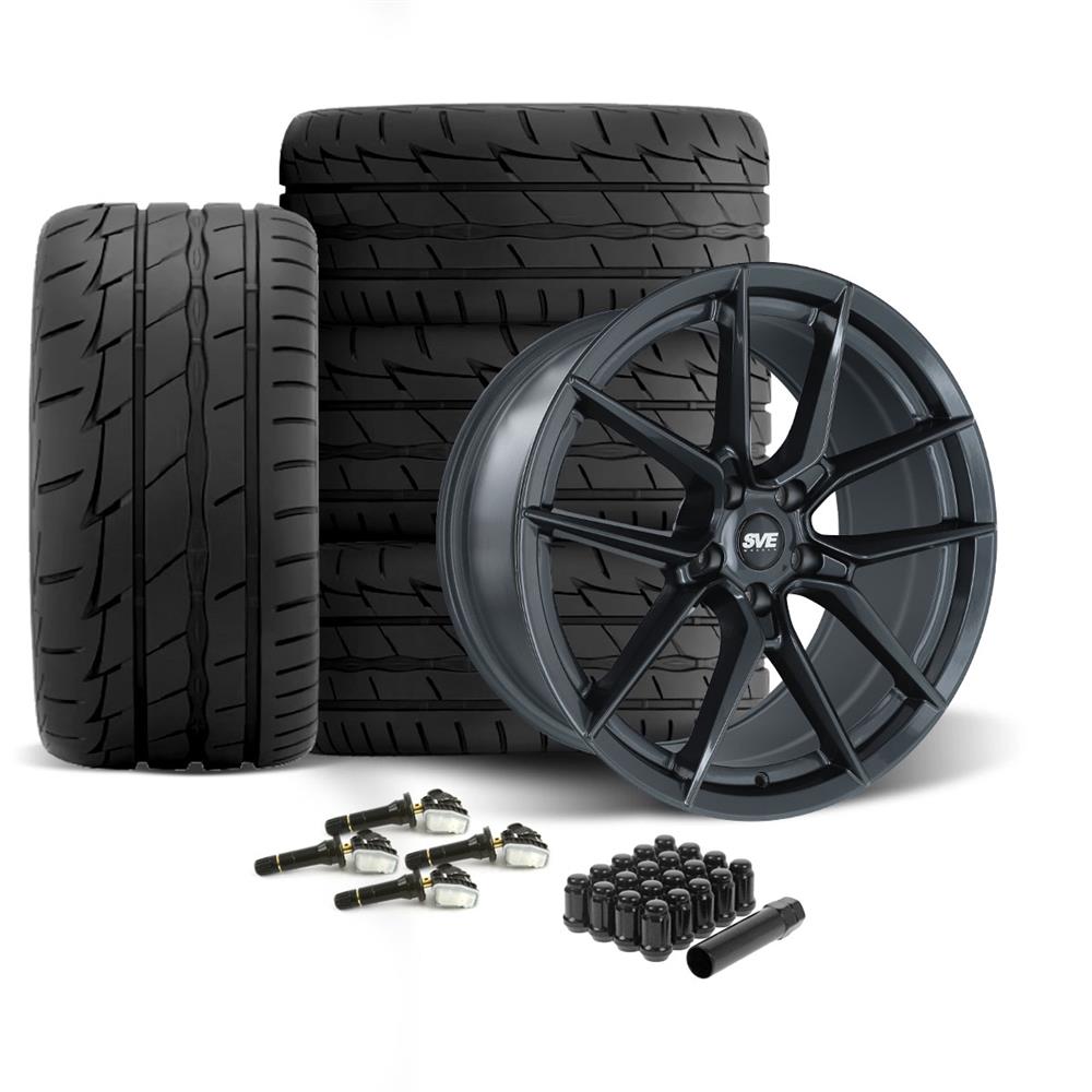 2015-23 Mustang SVE DHP1 Wheel & Firestone Tire Kit - 19x10/11  - Titanium Graphite