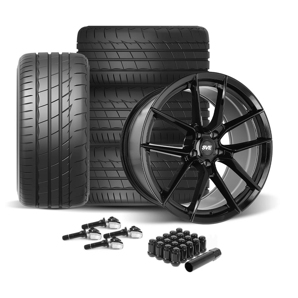 2015-23 Mustang SVE DHP1 Wheel & Firestone Tire Kit - 19x10  - Gloss Black