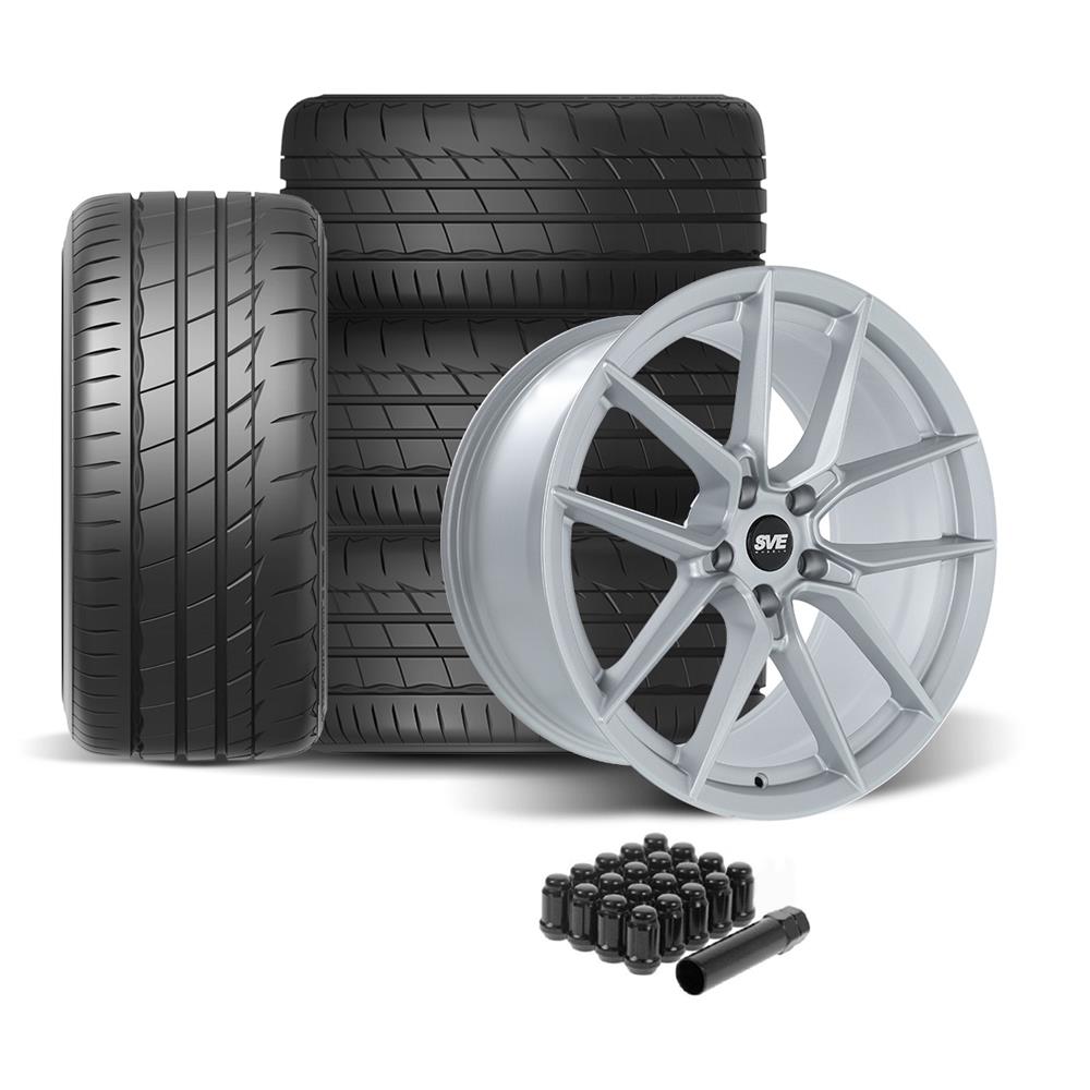2005-14 Mustang SVE DHP1 Wheel & Firestone Tire Kit - 19x10  - Matte Silver