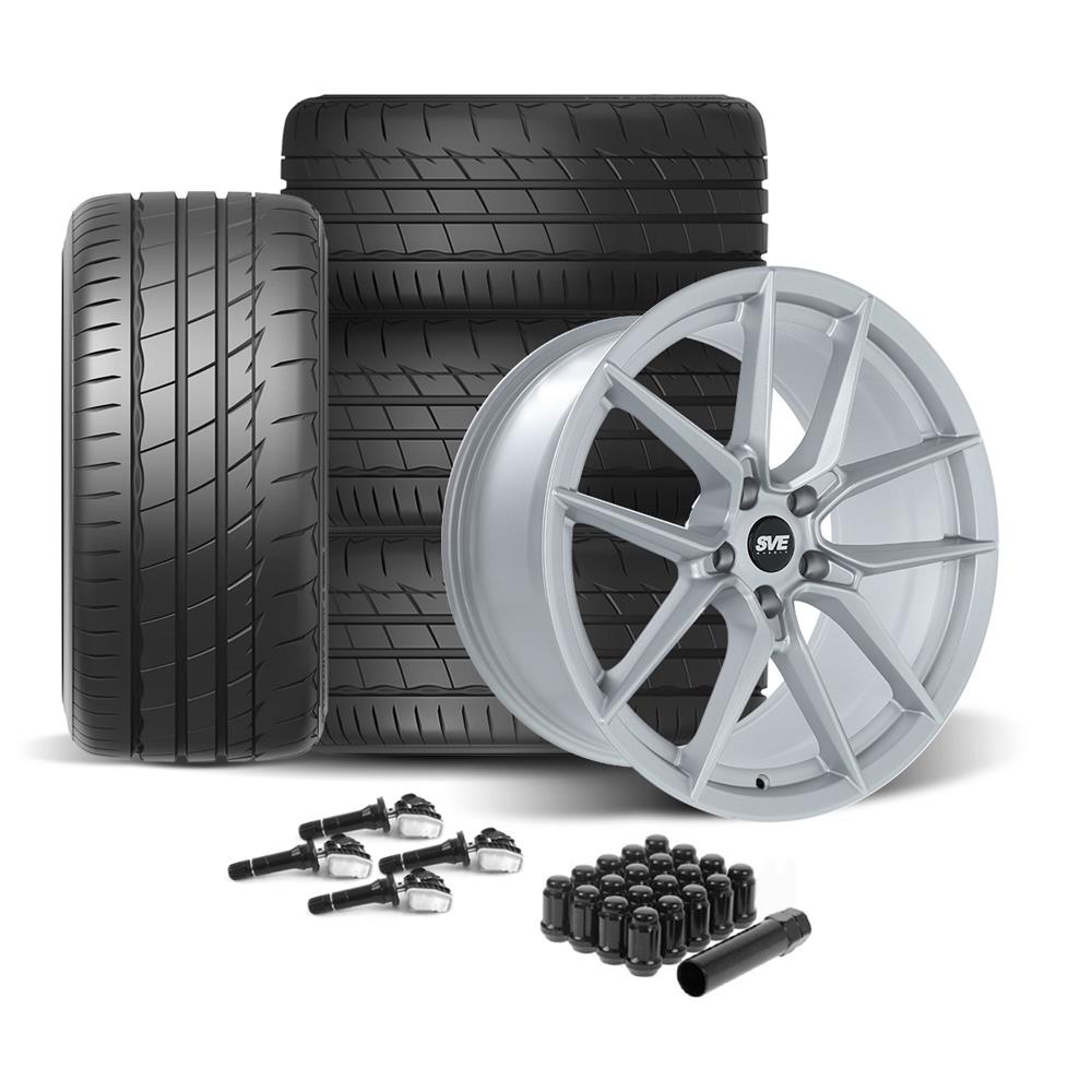 2015-23 Mustang SVE DHP1 Wheel & Firestone Tire Kit - 19x10  - Matte Silver