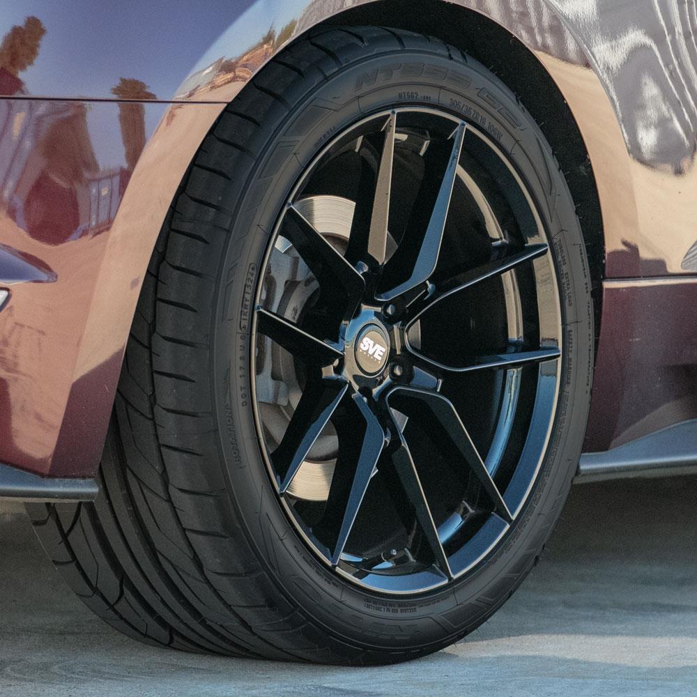 2015-23 Mustang SVE DHP1 Wheel & Nitto NT05 Tire Kit - 19x10/11  - Gloss Black