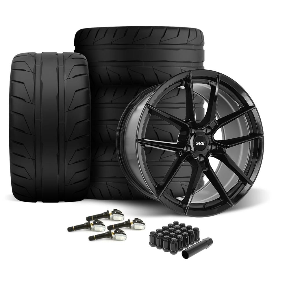 2015-23 Mustang SVE DHP1 Wheel & Nitto NT05 Tire Kit - 19x10/11  - Gloss Black