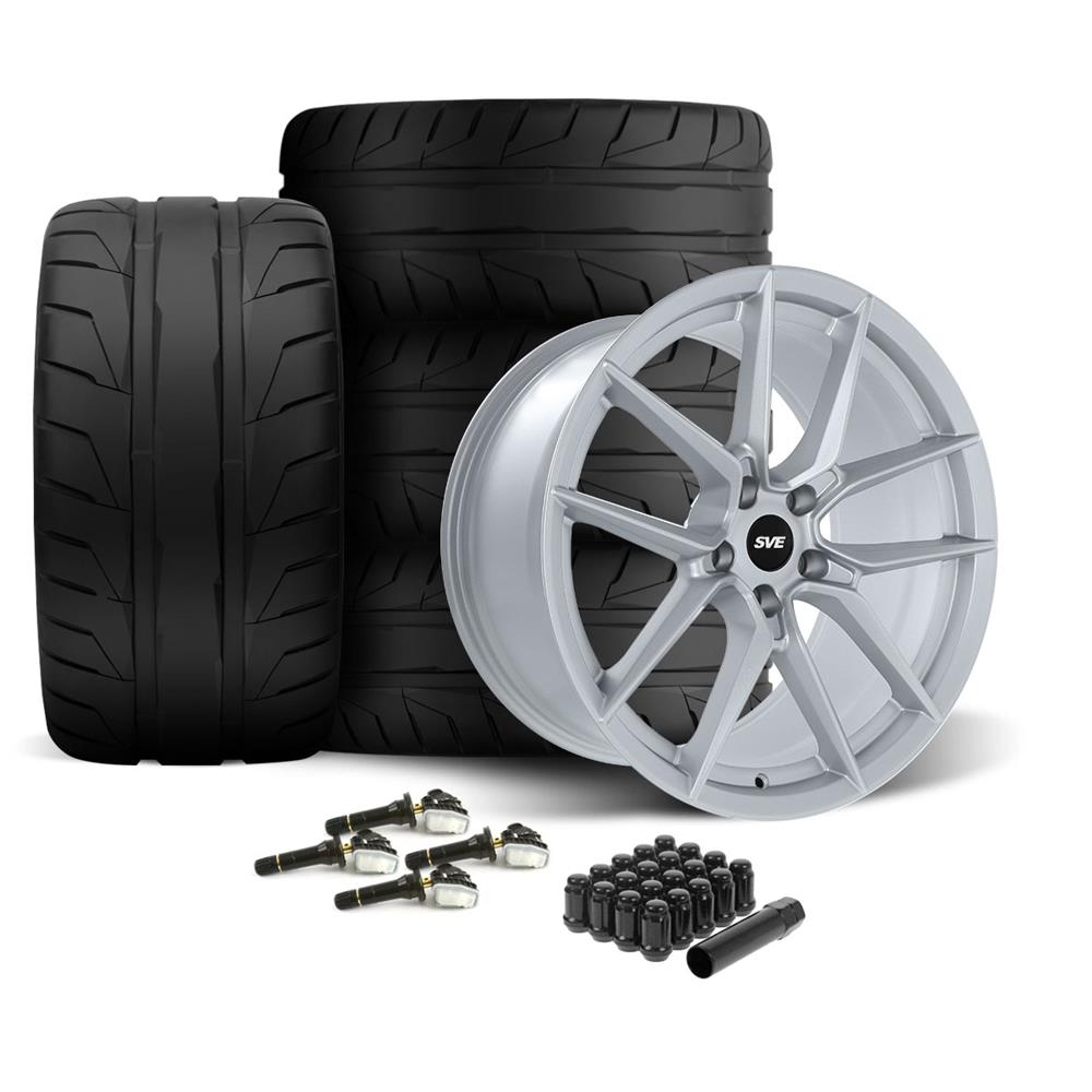 2015-23 Mustang SVE DHP1 Wheel & Nitto NT05 Tire Kit - 19x10/11  - Matte Silver