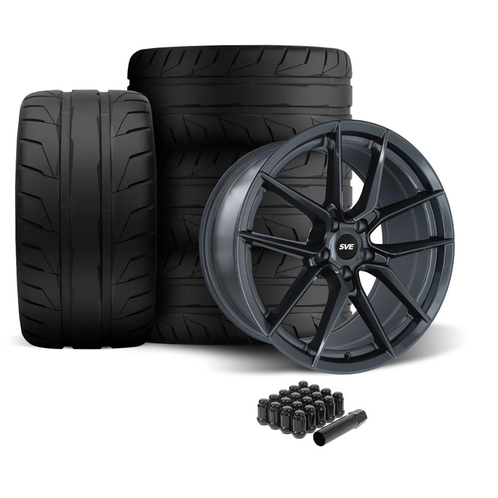 2005-14 Mustang SVE DHP1 Wheel & Nitto NT05 Tire Kit - 19x10/11  - Titanium Graphite