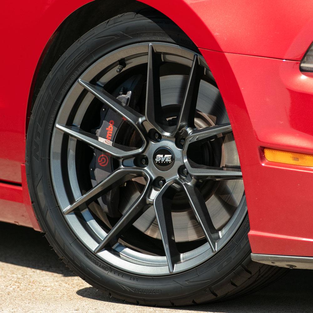 2005-14 Mustang SVE DHP1 Wheel & Nitto NT05 Tire Kit - 19x10/11  - Titanium Graphite