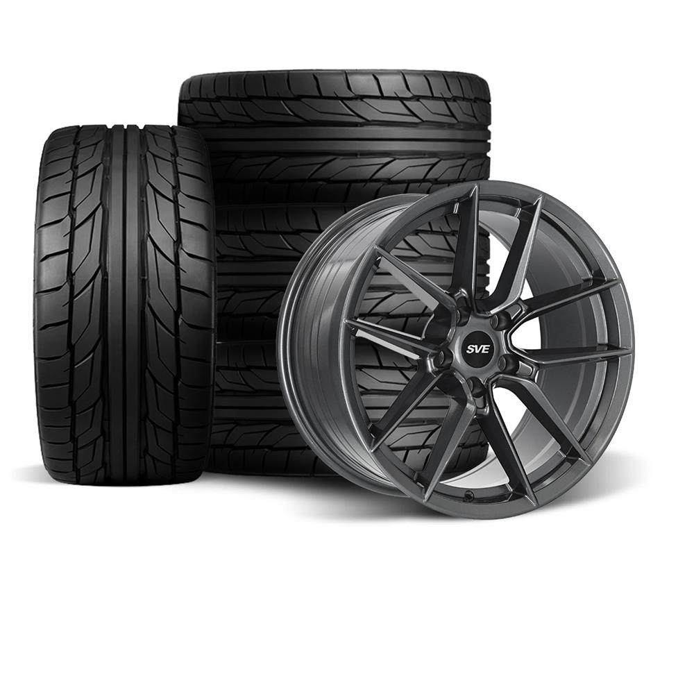 1994-04 Mustang SVE DHP1 Wheel & Nitto Tire Kit - 18x9/10  - Gloss Graphite