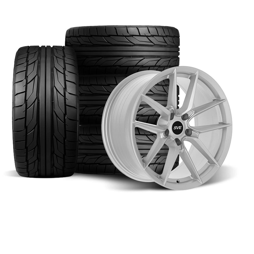 1994-04 Mustang SVE DHP1 Wheel & Nitto Tire Kit - 18x9/10  - Matte Silver