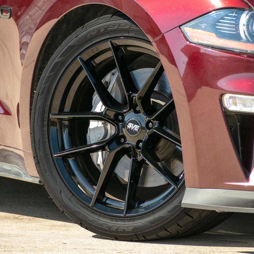 2015-23 Mustang SVE DHP1 Wheel & Nitto Tire Kit - 19x10/11  - Gloss Black