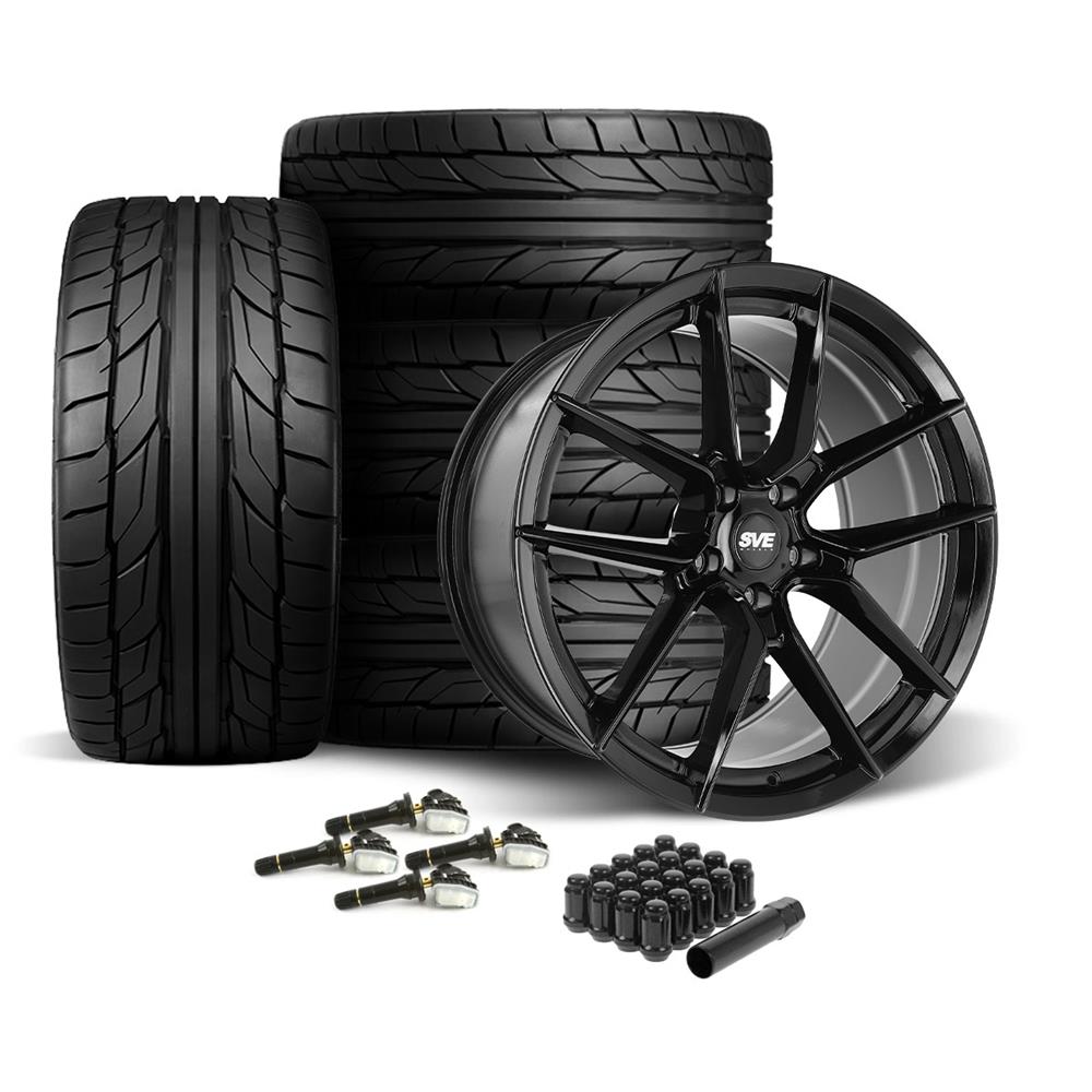 2015-23 Mustang SVE DHP1 Wheel & Nitto Tire Kit - 19x10/11  - Gloss Black