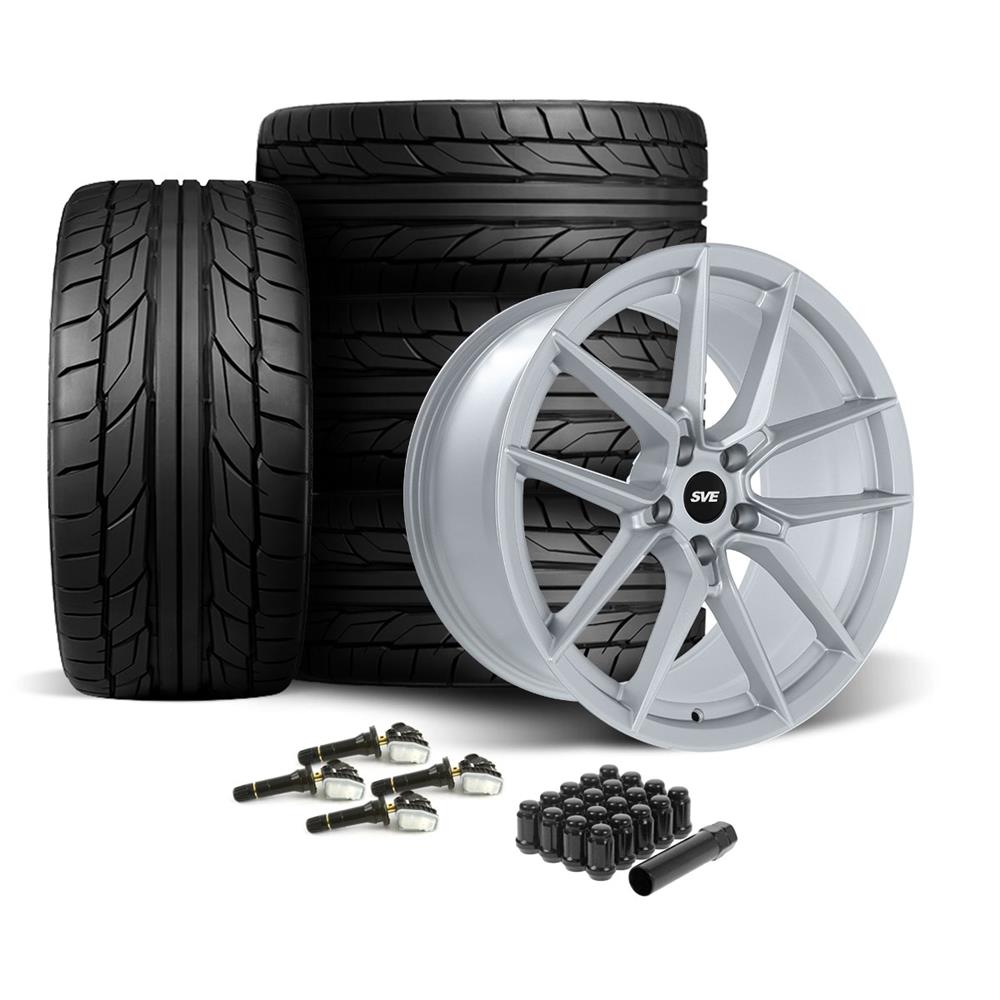 2015-23 Mustang SVE DHP1 Wheel & Nitto Tire Kit - 19x10/11  - Matte Silver