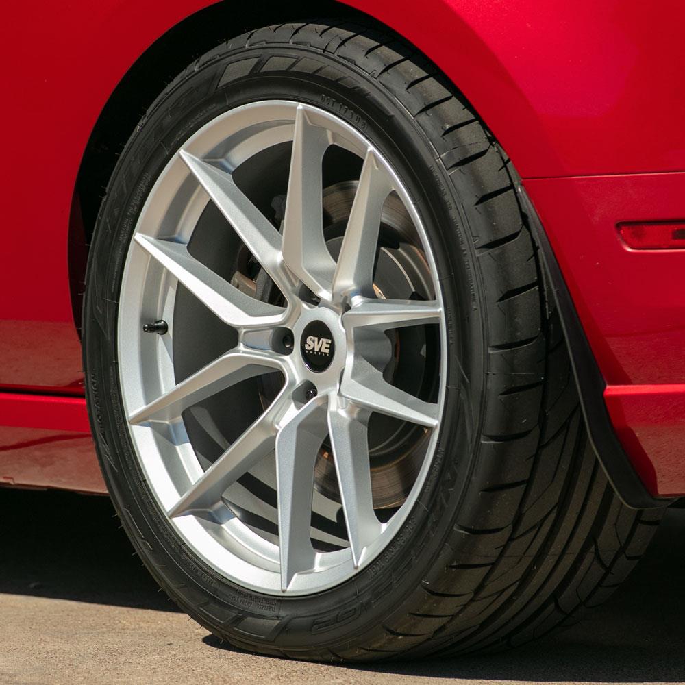 SVE Mustang DHP1 Wheel & Nitto Tire Kit - 19x10 - Matte Silver (05-14)