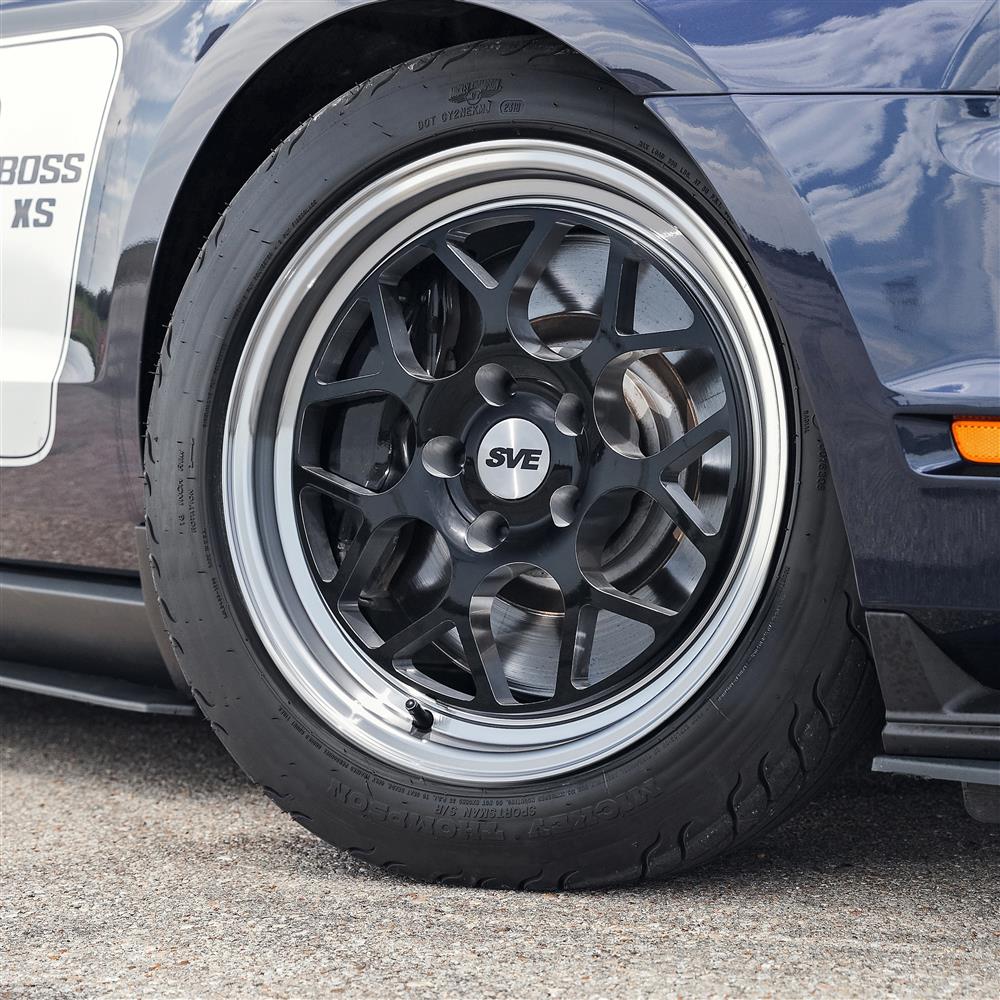 2005-14 Mustang SVE Drag Comp Wheel & Tire Kit - 17x4.5 & 15x10  - Gloss Black - M/T Tires