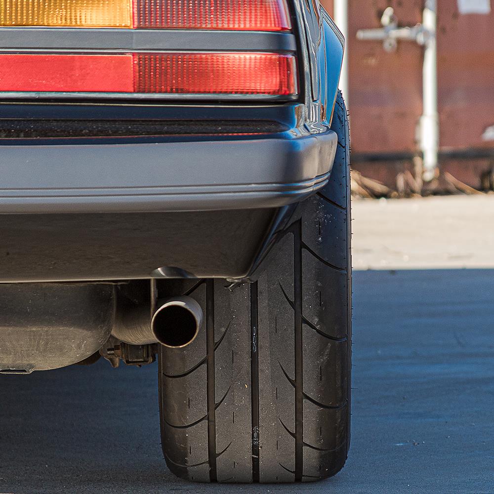 1979-93 Mustang SVE 4 Lug Drag Comp Wheel & Tire Kit - 17x4.5 & 15x10  - Gloss Black - M/T Tires