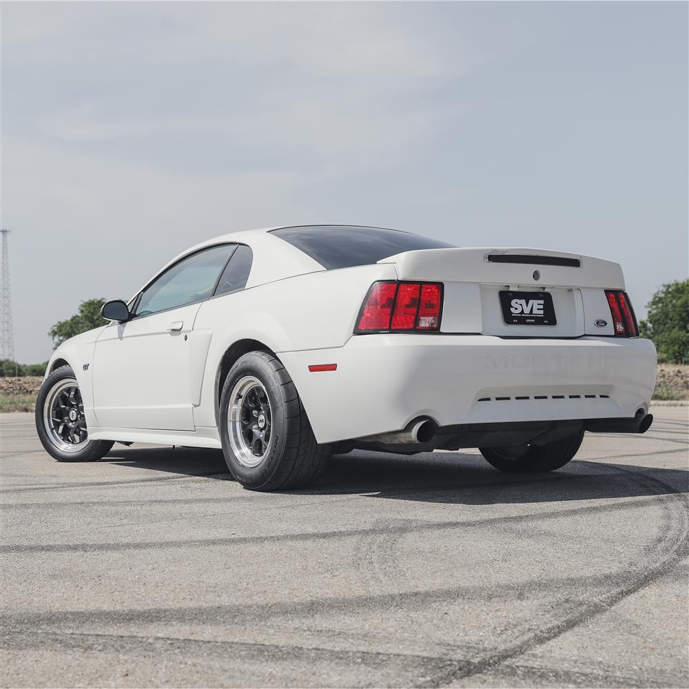 1994-04 Mustang SVE Drag Comp Wheel & Tire Kit - 17x4.5 & 15x10  - Gloss Black - M/T Tires