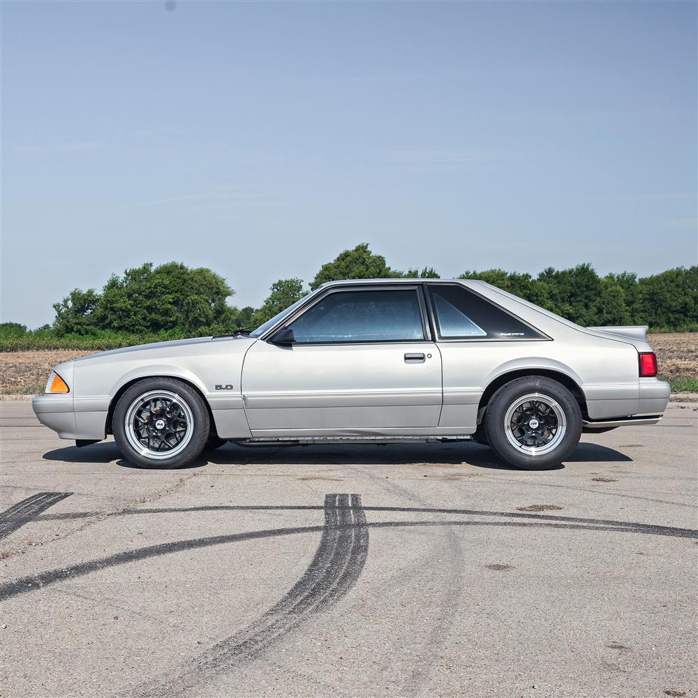 1994-04 Mustang SVE Drag Comp Wheel & Tire Kit - 17x4.5 & 15x10  - Gloss Black - M/T Tires