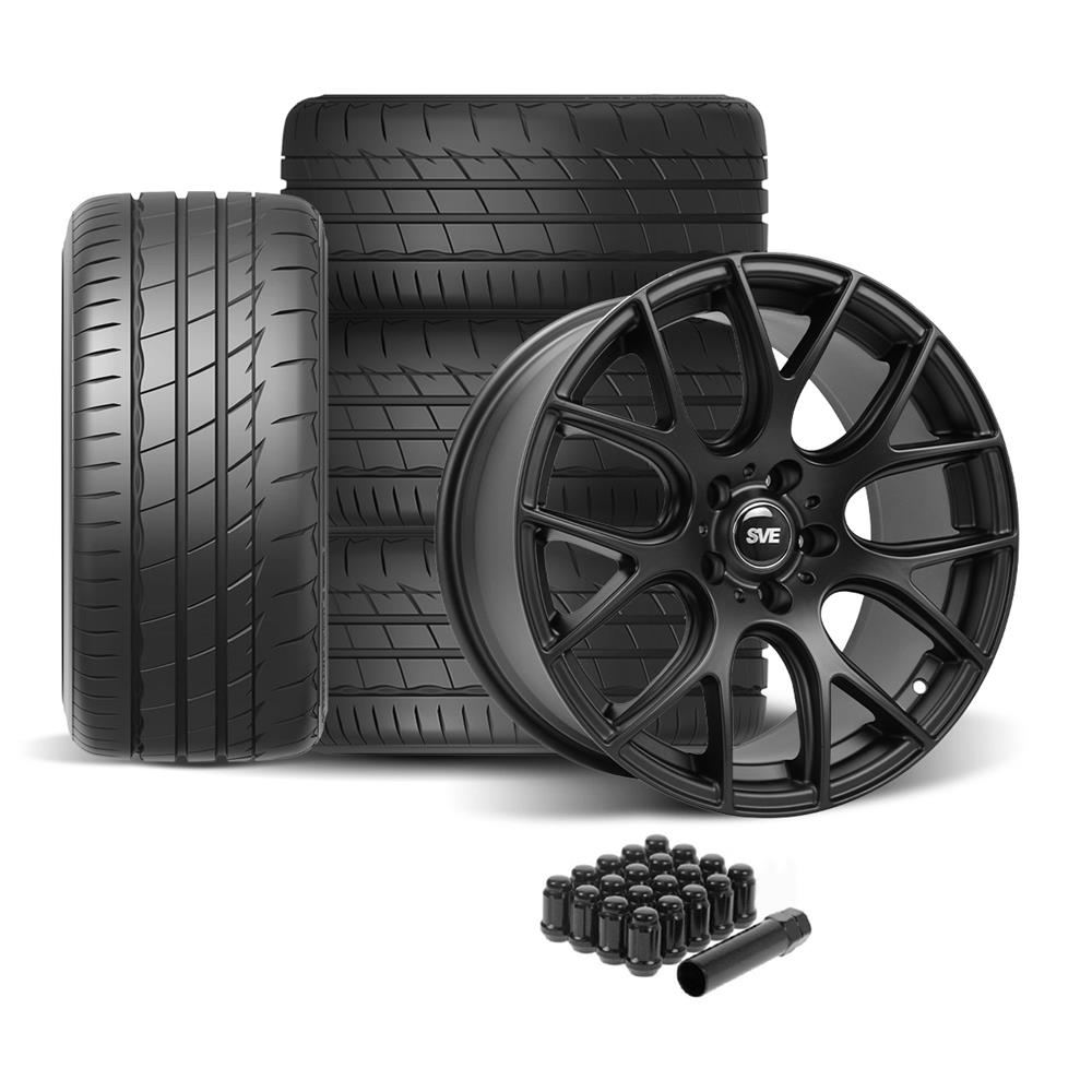 SVE Drift Wheel & Firestone Tire Kit - 19x9.5 - Flat Black (05-14)