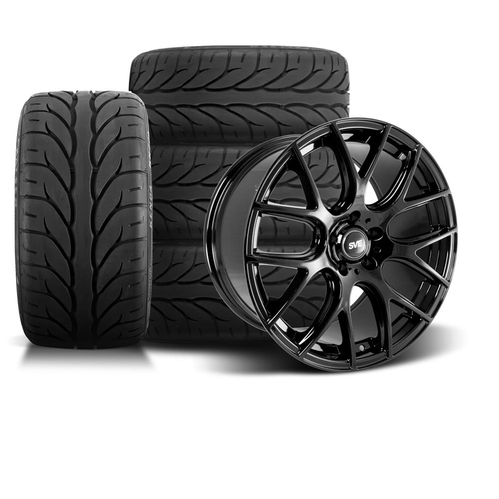 SVE Mustang Drift Wheel & Kenda Tire Kit - 18x9/10 - Black (94-04)