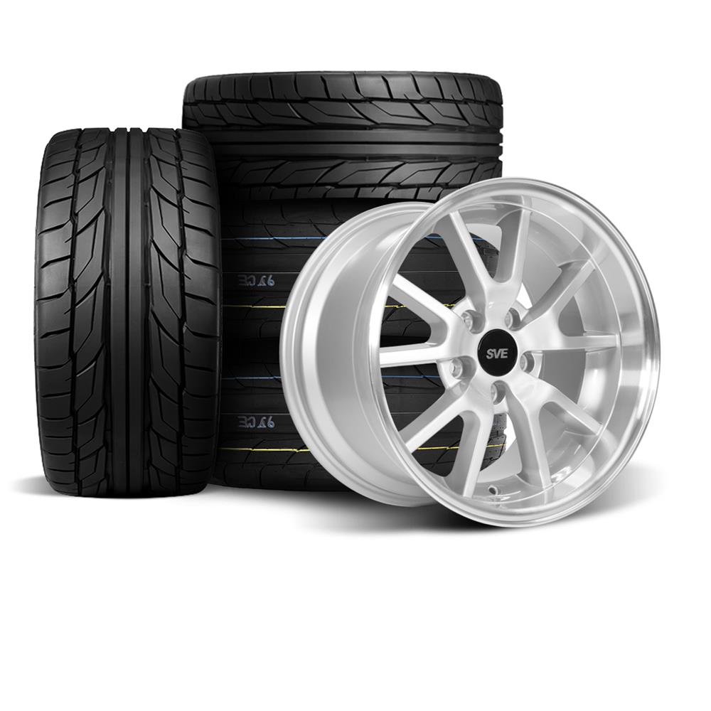 1994-04 Mustang SVE FR500 Wheel & Drag Radial Nitto Tire Kit  - 17x9/10.5 - Silver