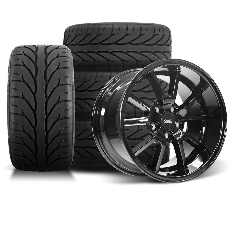 SVE Mustang FR500 Wheel & Kenda Tire Kit - 18x9/10 - Black (94-04)