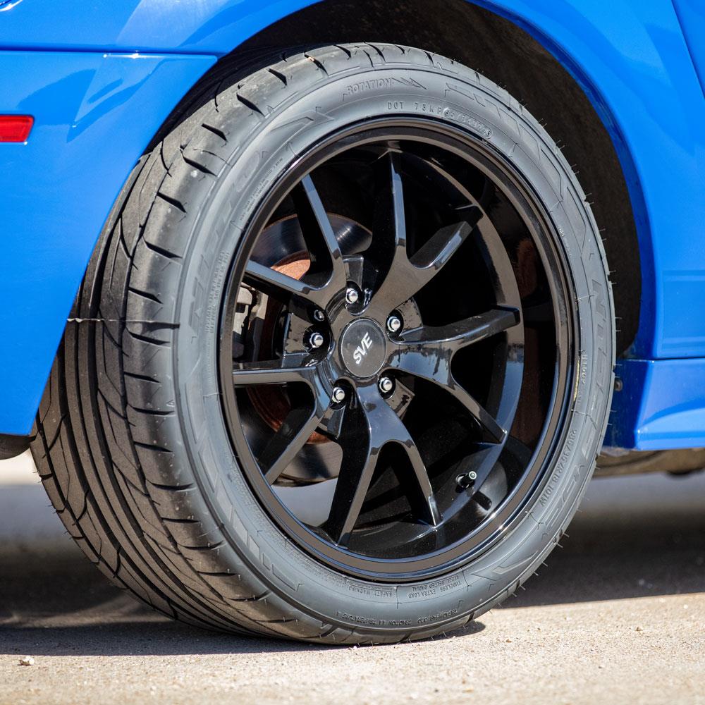 1994-2004 Mustang SVE FR500 Wheel & Nitto Tire Kit - 18X9/10 - Black