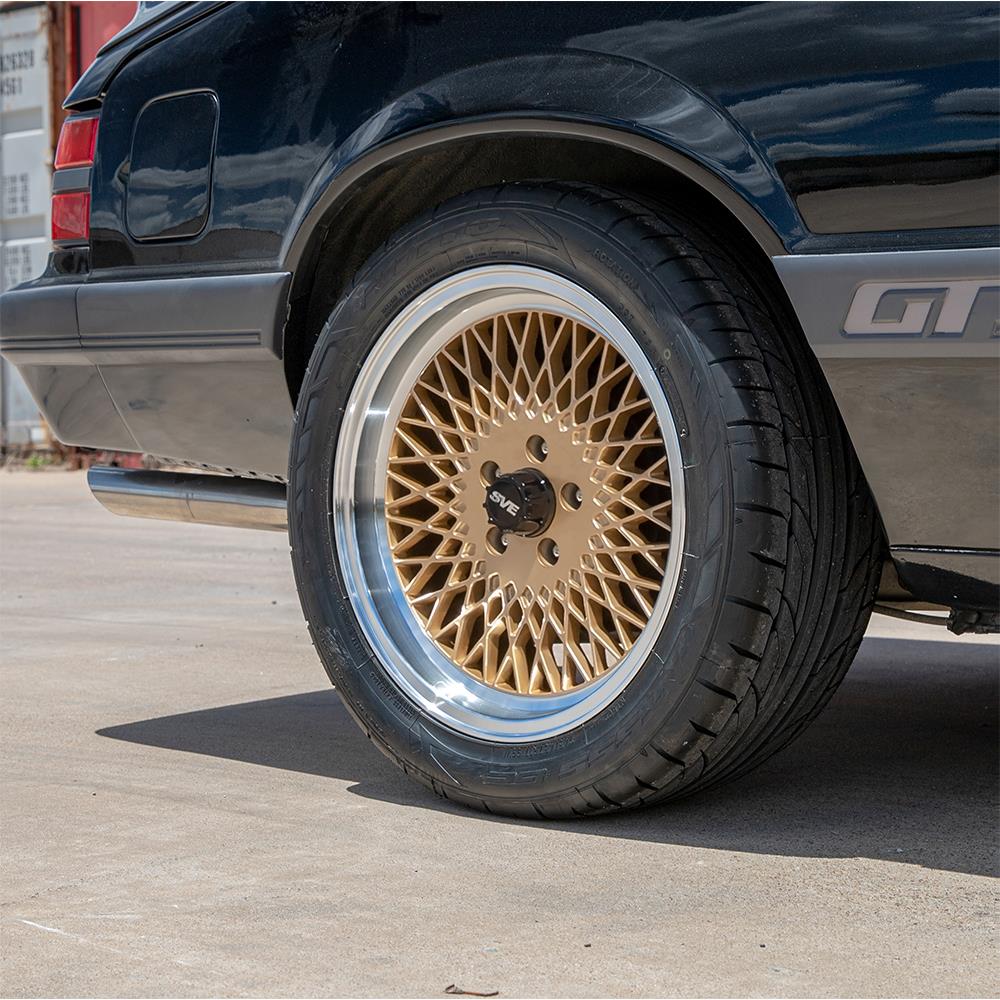 1979-93 Mustang SVE Mesh Wheel - 17x8 - 5 Lug - Classic Gold
