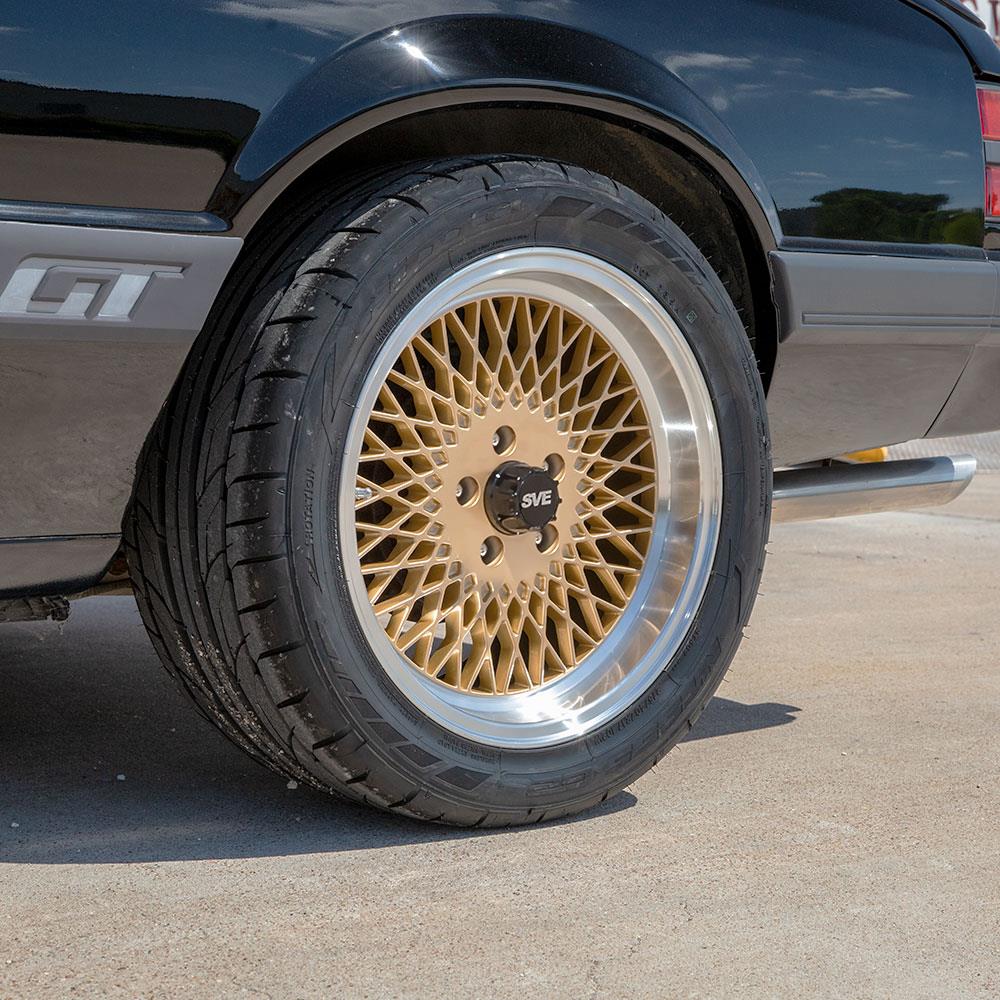 1979-93 Mustang SVE Mesh Wheel - 17x9 - 5 Lug - Classic Gold