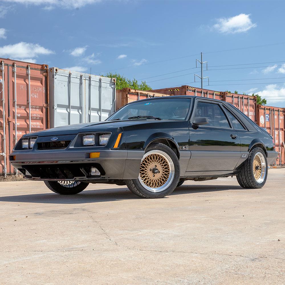 1979-93 Mustang SVE 4 Lug Mesh Wheel Kit - 17x8/9  - Classic Gold