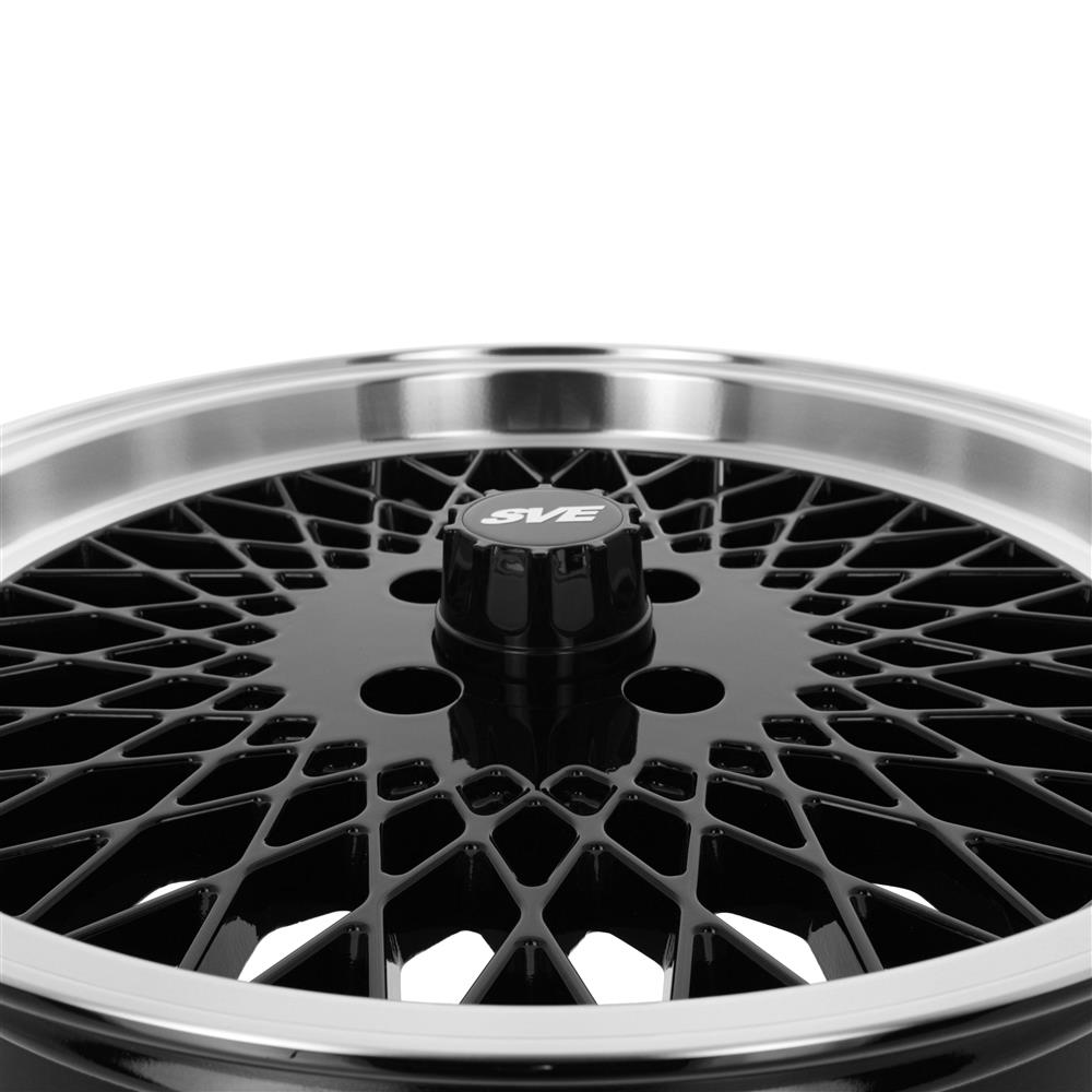 1979-93 Mustang SVE 4 Lug Mesh Wheel Kit - 17x8/9  - Gloss Black