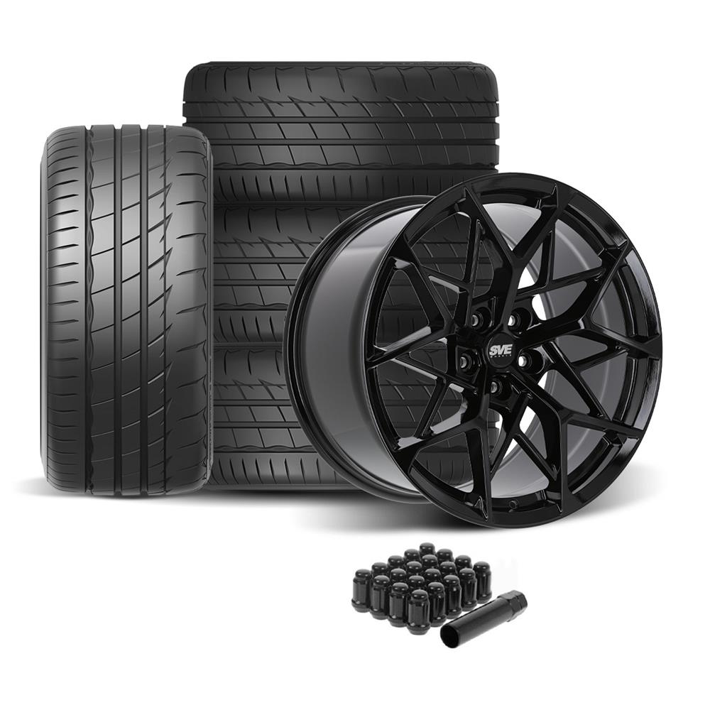 2005-2014 Mustang SVE MHP1 Wheel & Firestone Tire Kit - 19x10 - Gloss Black