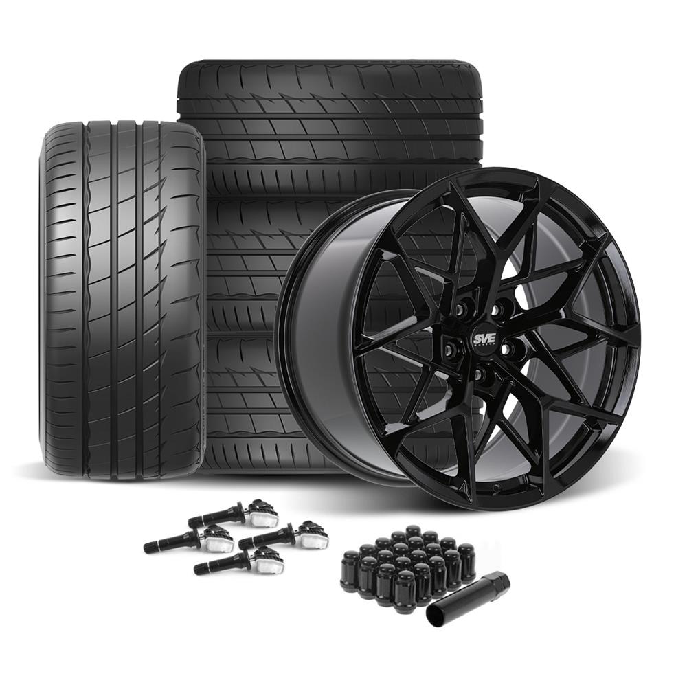 2015-2023 Mustang SVE MHP1 Wheel & Firestone Tire Kit - 19x10 - Gloss Black
