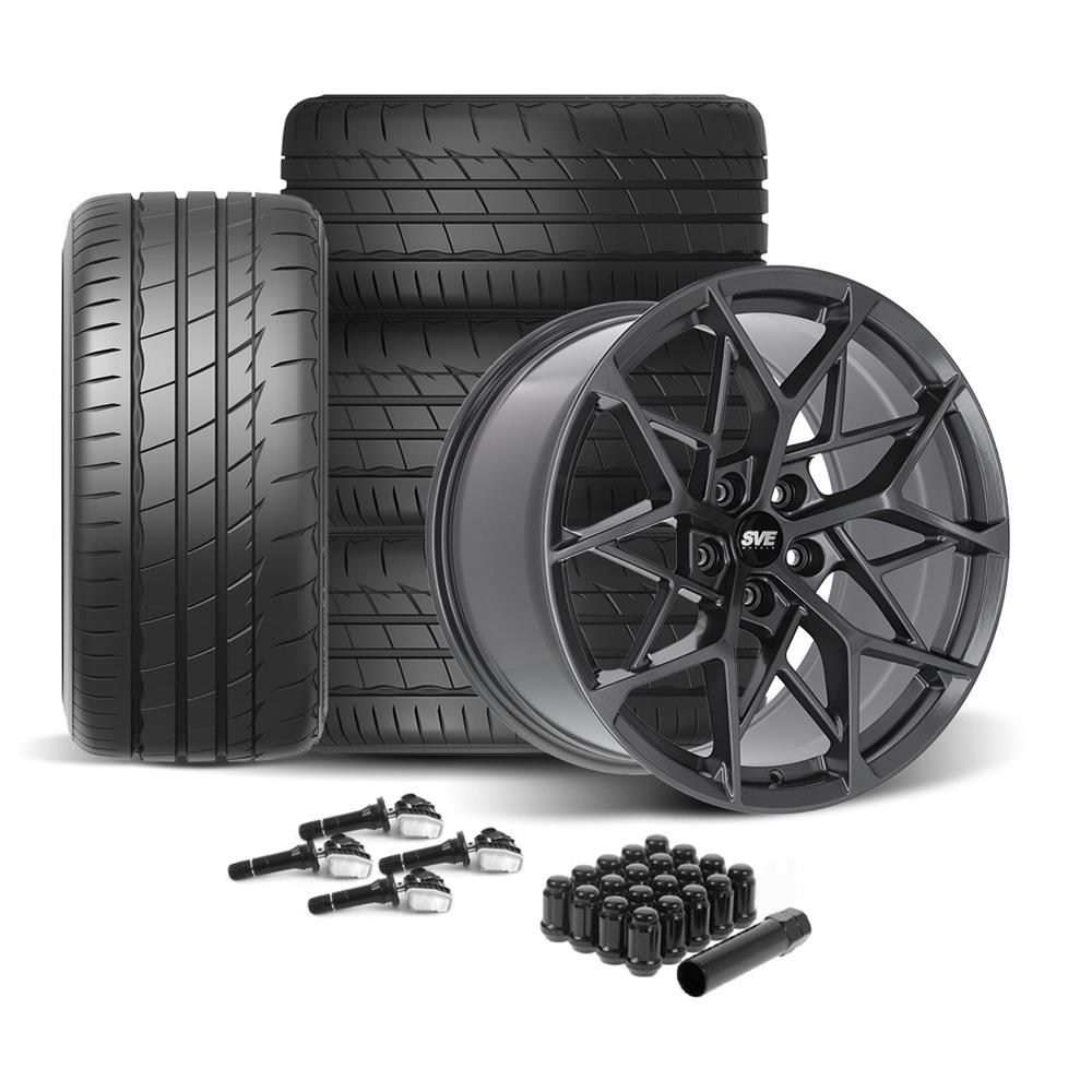 2015-2023 Mustang SVE MHP1 Wheel & Firestone Tire Kit - 19x10 - Gloss Graphite