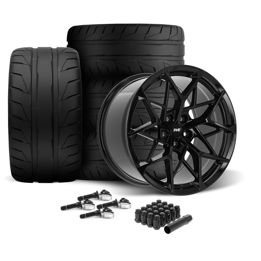 2015-2023 Mustang SVE MHP1 Wheel & Nitto NT05 Tire Kit - 19x10/11 - Gloss Black