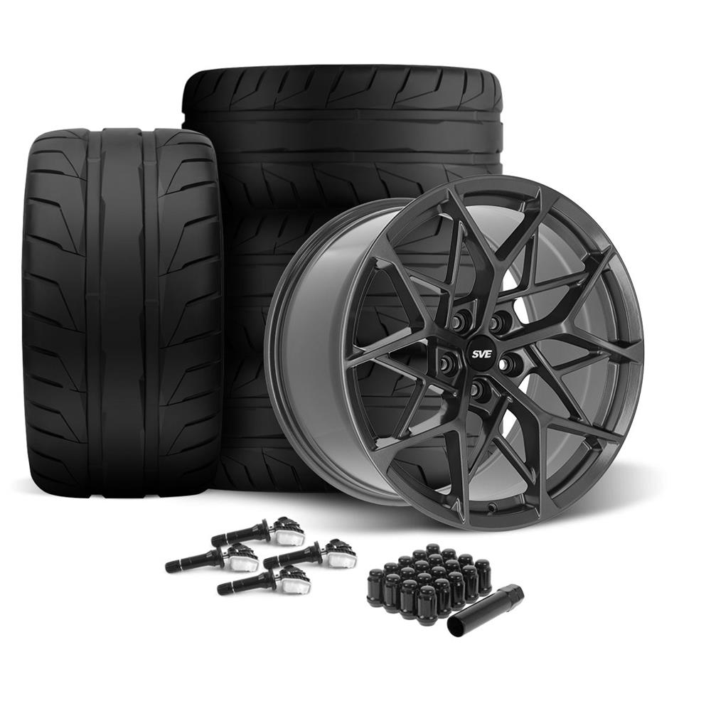 2024-26 Mustang SVE MHP1 Wheel & Nitto NT05 Tire Kit - 19x10/11  - Gloss Graphite