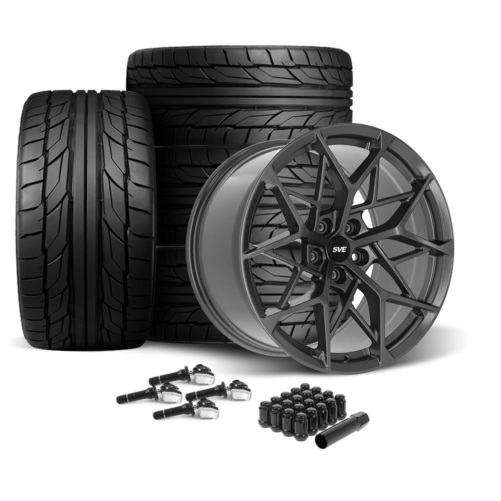 2024-26 Mustang SVE MHP1 Wheel & Nitto Tire Kit - 19x10/11  - Gloss Graphite
