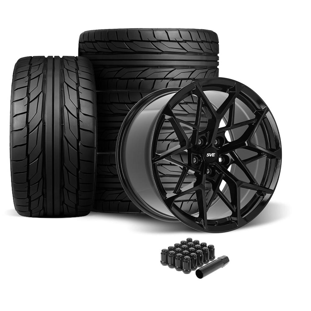 SVE Mustang MHP1 Wheel & Nitto Tire Kit - 19x10 - Gloss Black (05-14)