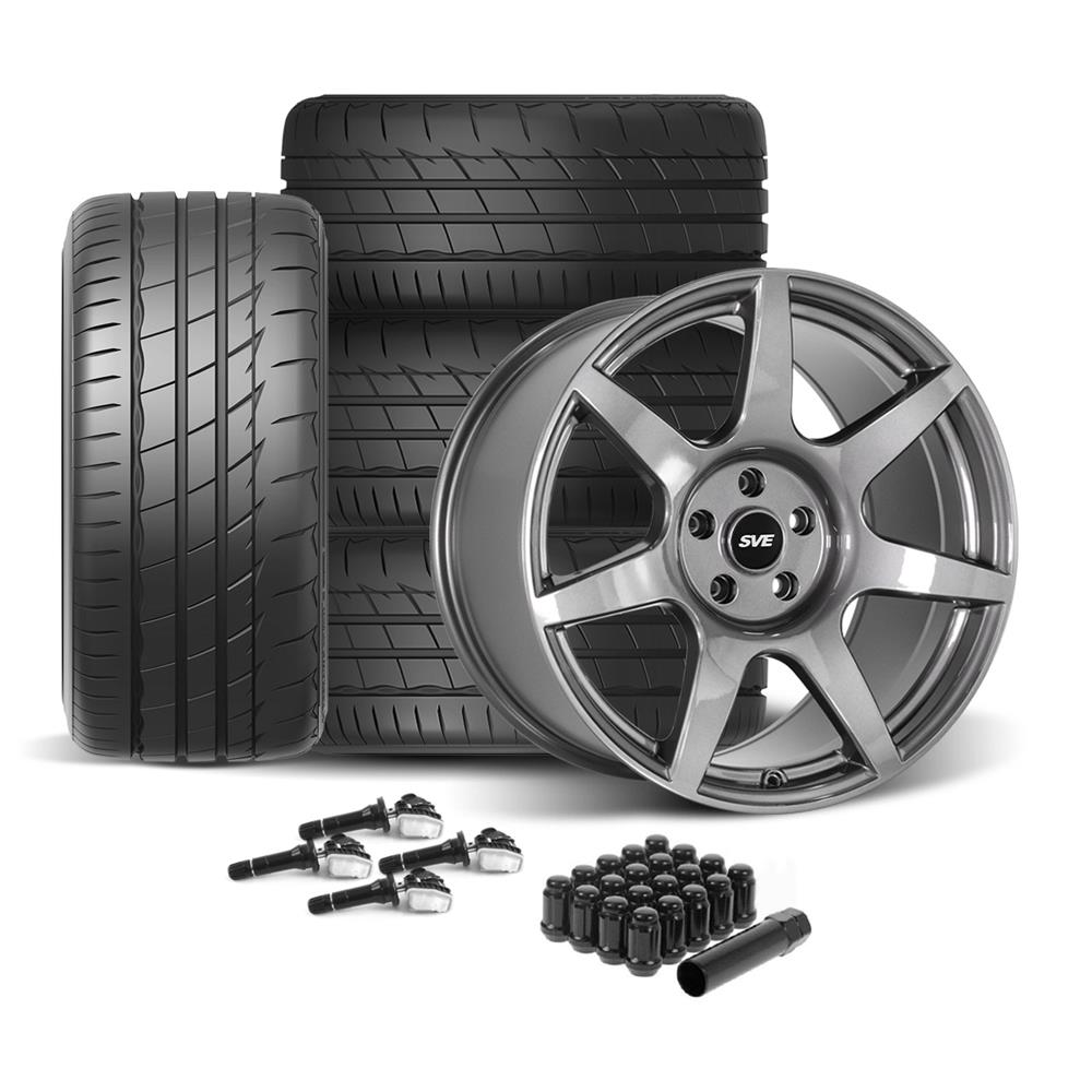 2024-26 Mustang SVE R350 Wheel & Firestone Tire Kit - 19x10/11  - Liquid Graphite