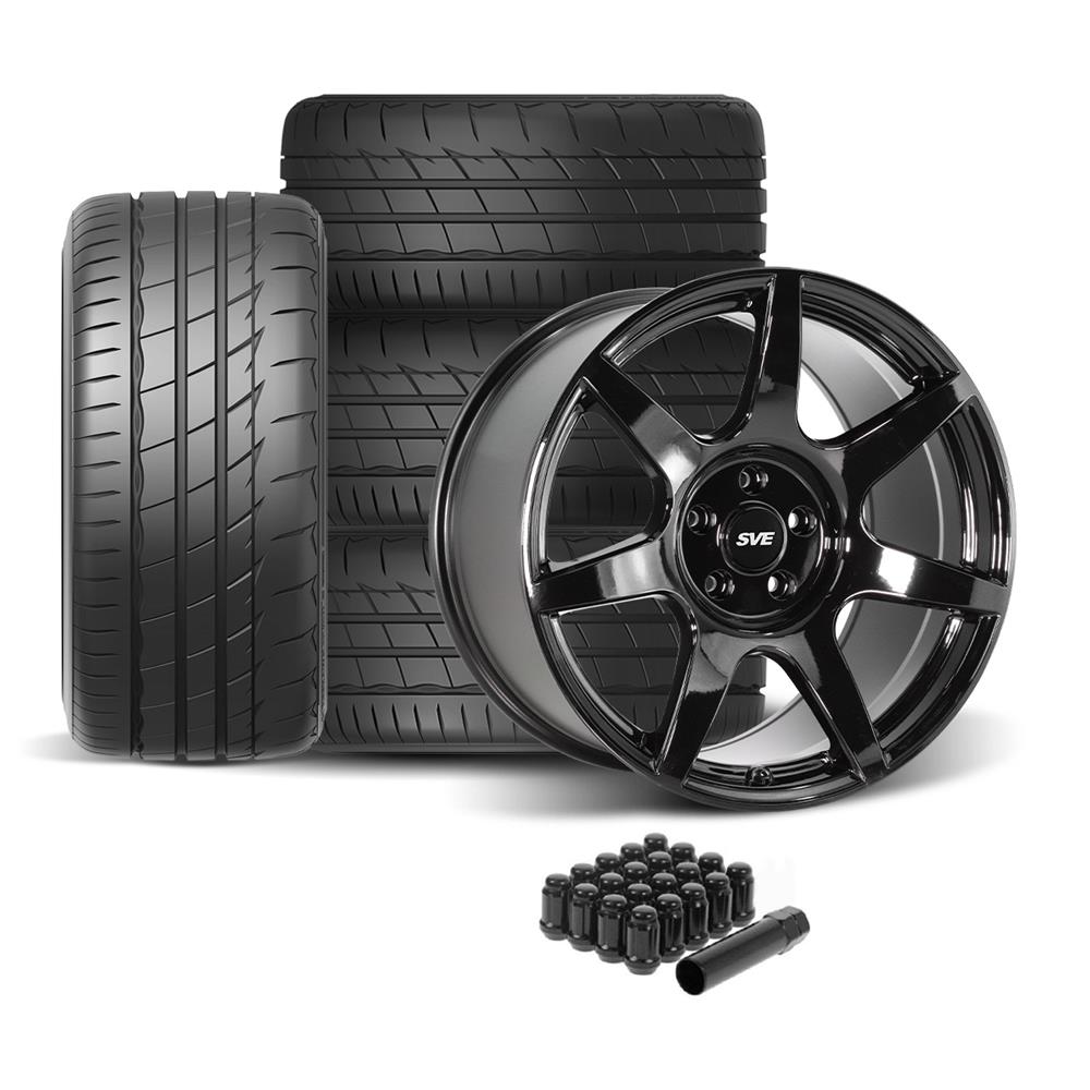 2005-14 Mustang SVE R350 Wheel & Firestone Tire Kit - 19x10  - Gloss Black