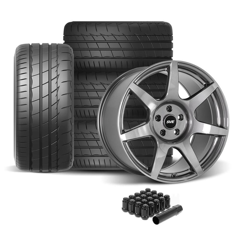 2005-2014 Mustang SVE R350 Wheel & Firestone Tire Kit - 19x10 - Liquid Graphite