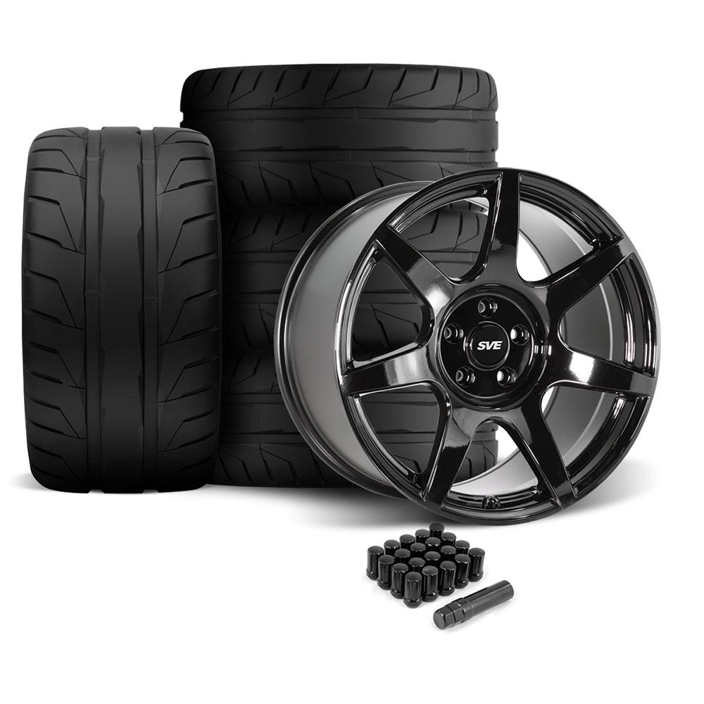 2005-14 Mustang SVE R350 Wheel & Nitto NT05 Tire Kit - 19x10/11 - Gloss Black