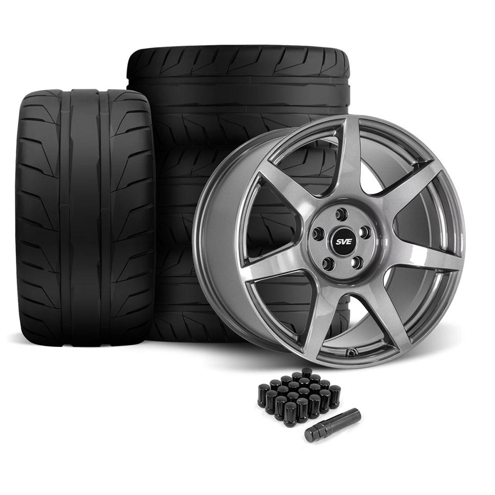 2005-14 Mustang SVE R350 Wheel & Nitto NT05 Tire Kit  - 19x10/11 - Liquid Graphite