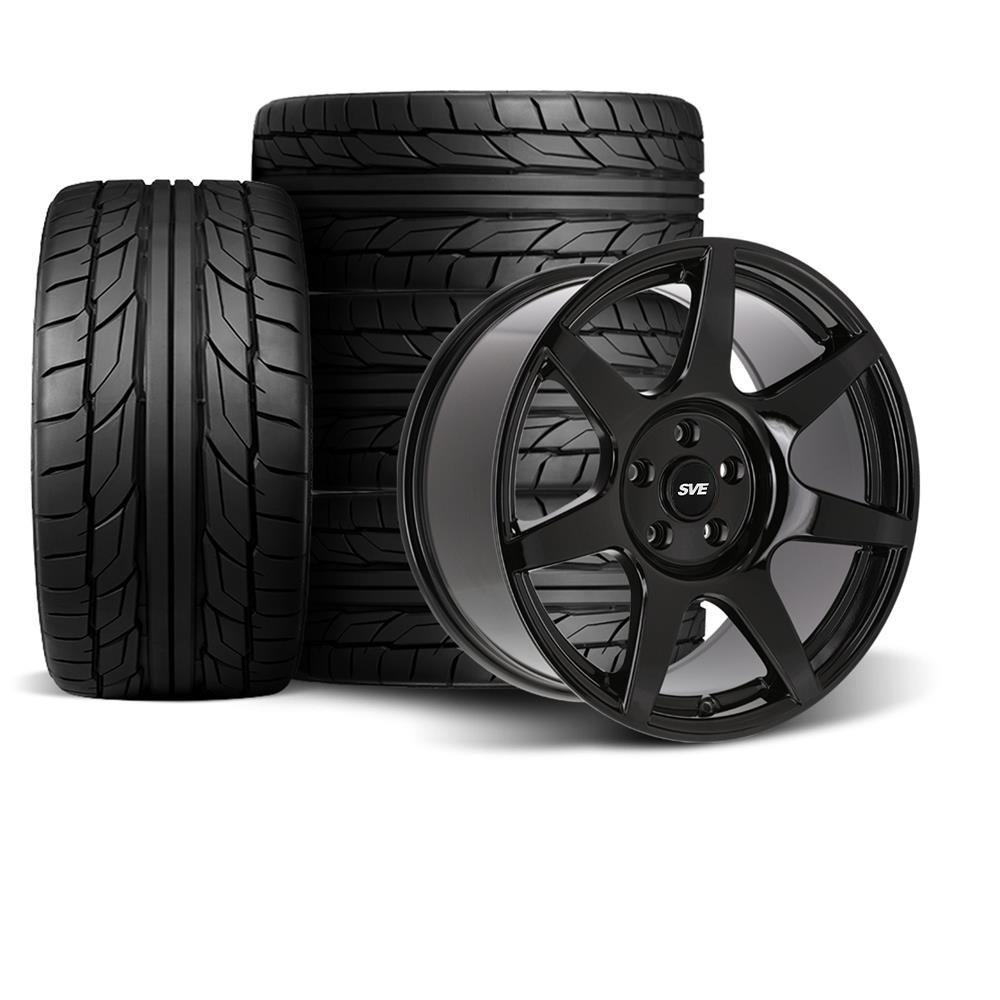 1994-04 Mustang SVE R350 Wheel & Nitto Tire Kit - 18x9/10  - Gloss Black