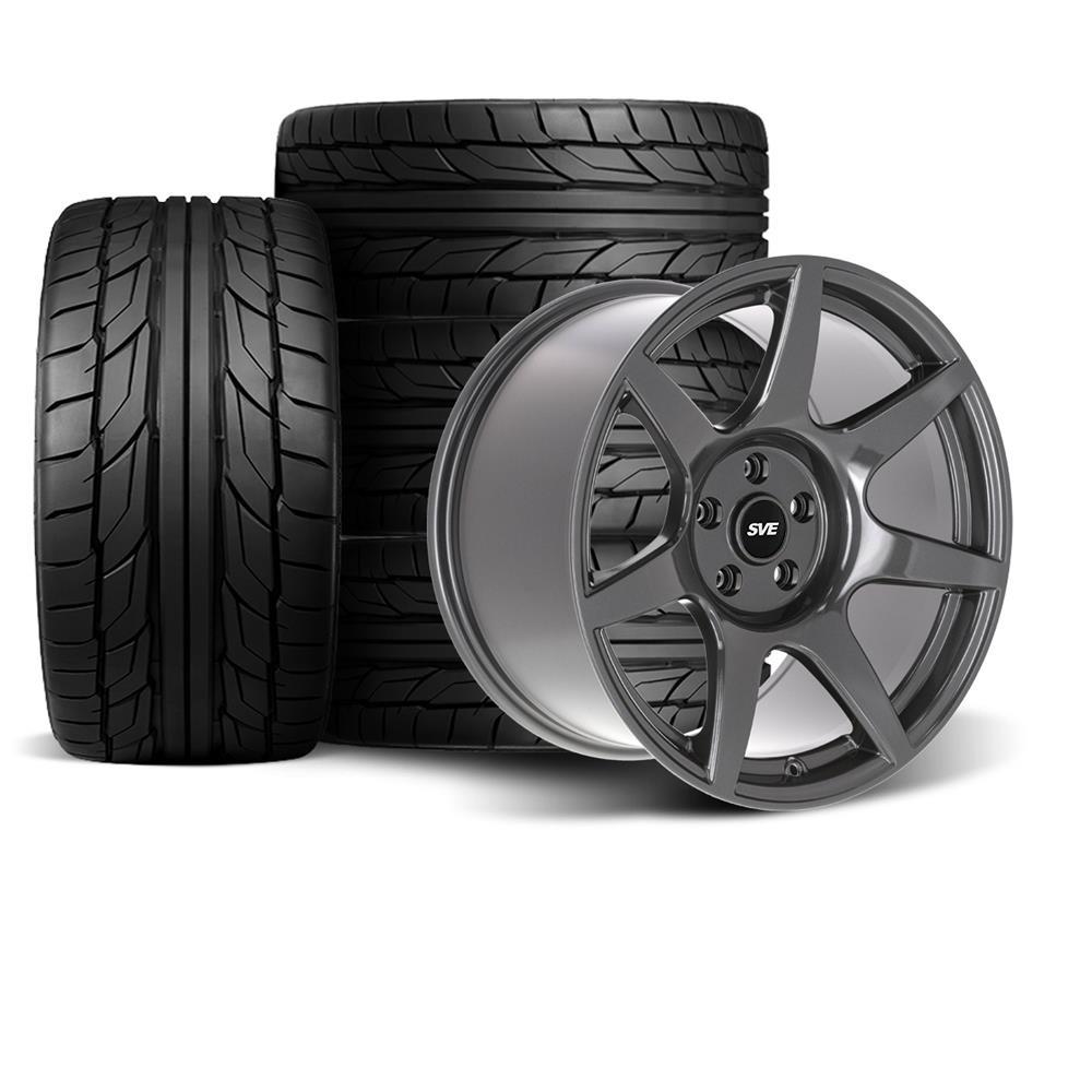 1994-04 Mustang SVE R350 Wheel & Nitto Tire Kit - 18x9/10  - Liquid Graphite
