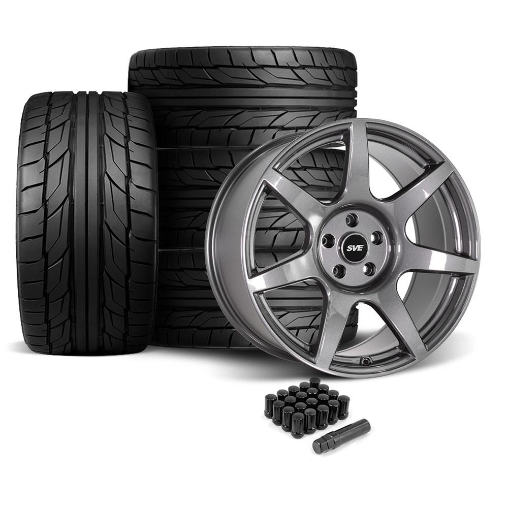 2005-14 Mustang SVE R350 Wheel & Nitto Tire Kit - 19x10 - Liquid Graphite