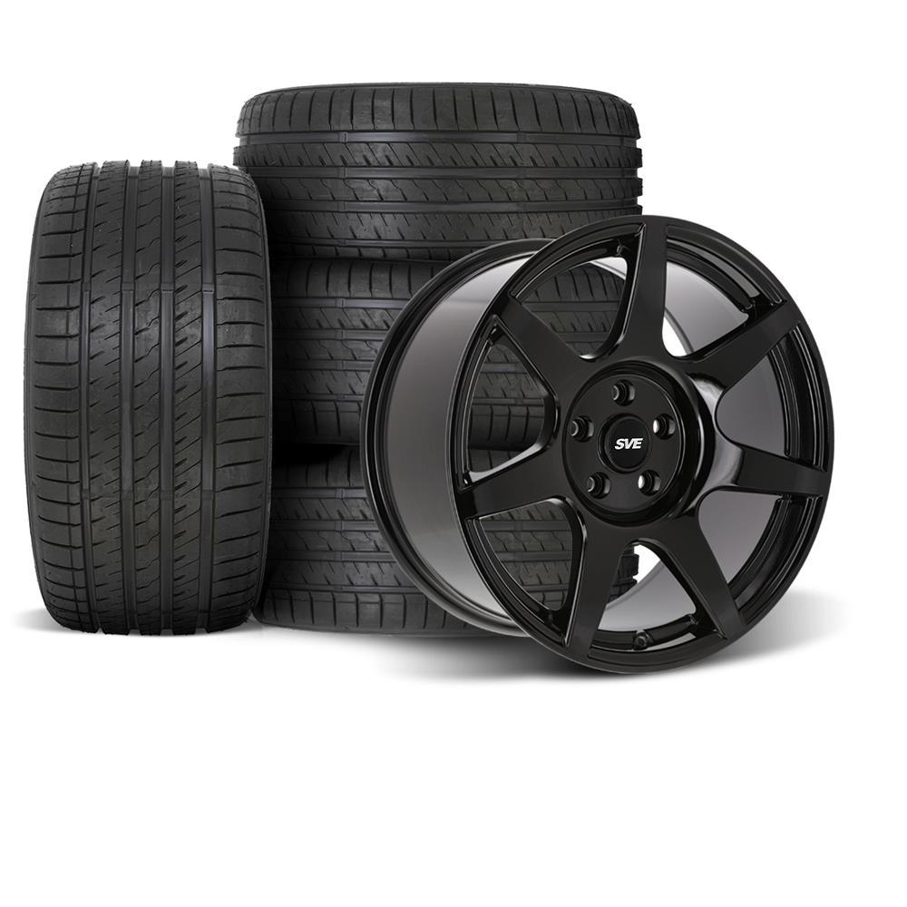 1994-04 Mustang SVE R350 Wheel & Sumitomo Tire Kit - 18x9/10  - Gloss Black