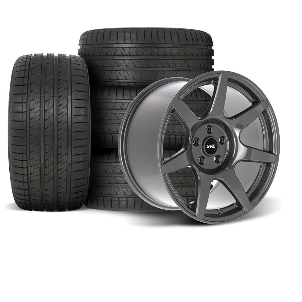 1994-04 Mustang SVE R350 Wheel & Sumitomo Tire Kit - 18x9/10  - Liquid Graphite