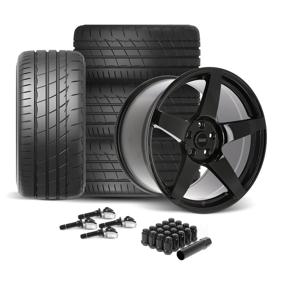 2024-26 Mustang SVE R355 Wheel & Firestone Tire Kit - 19x10/11  - Gloss Black