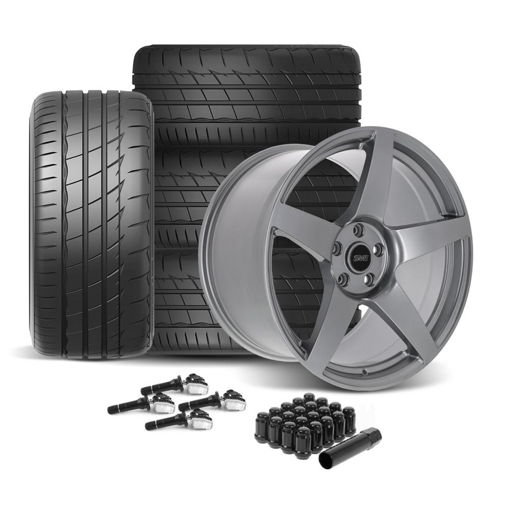 2024-26 Mustang SVE R355 Wheel & Firestone Tire Kit - 19x10/11  - Titanium Gray