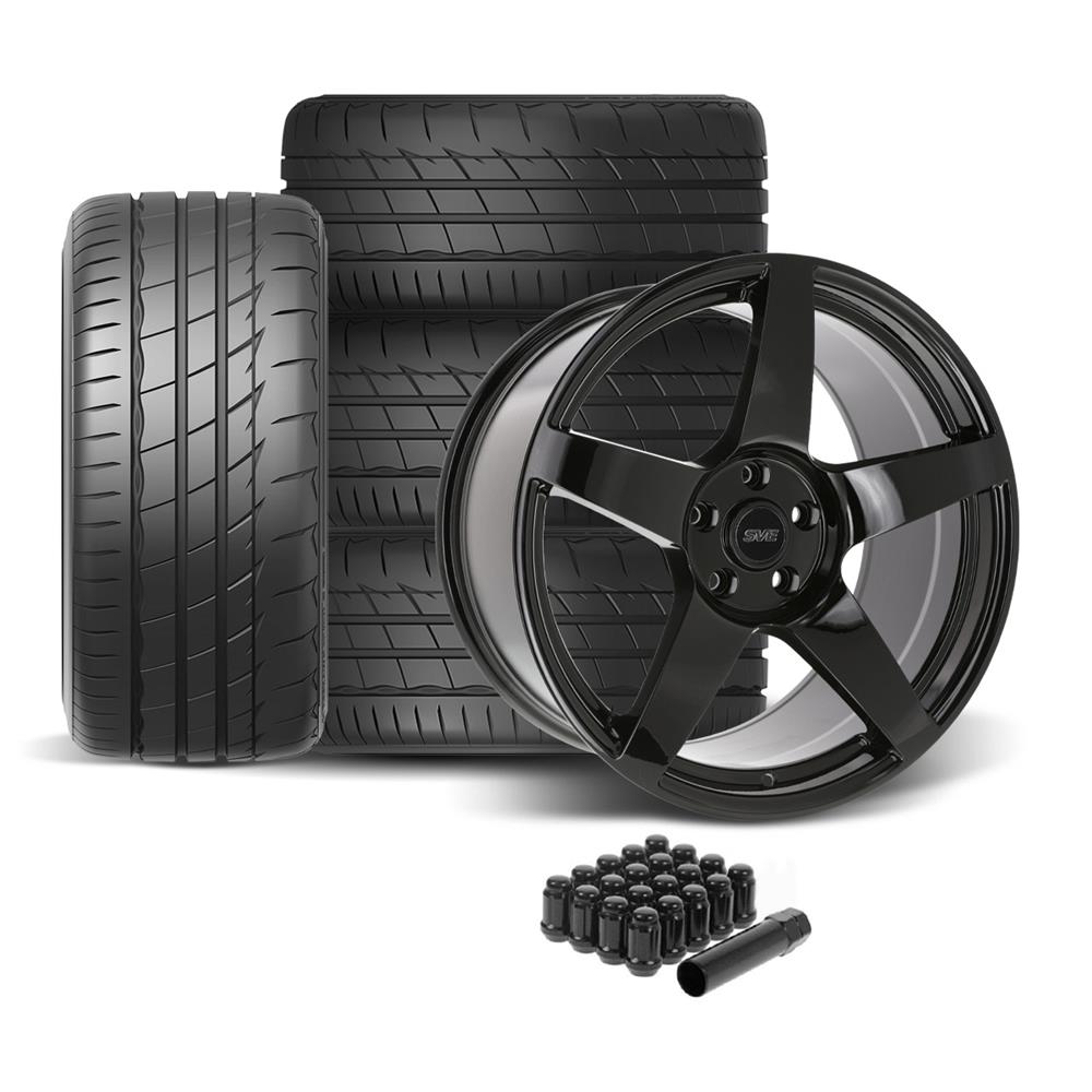 2005-2014 Mustang SVE R355 Wheel & Firestone Tire Kit - 19x10 - Gloss Black