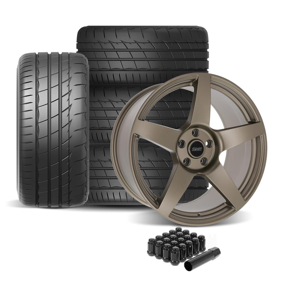 2005-2014 Mustang SVE R355 Wheel & Firestone Tire Kit - 19x10 - Satin Bronze